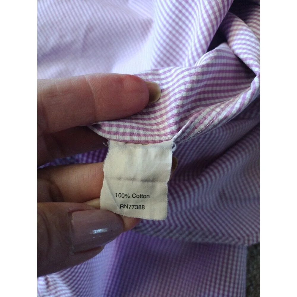 J. CREW Button Up Shirt Men Large Pink‎ White Checked Haberdashery Long Sleeve